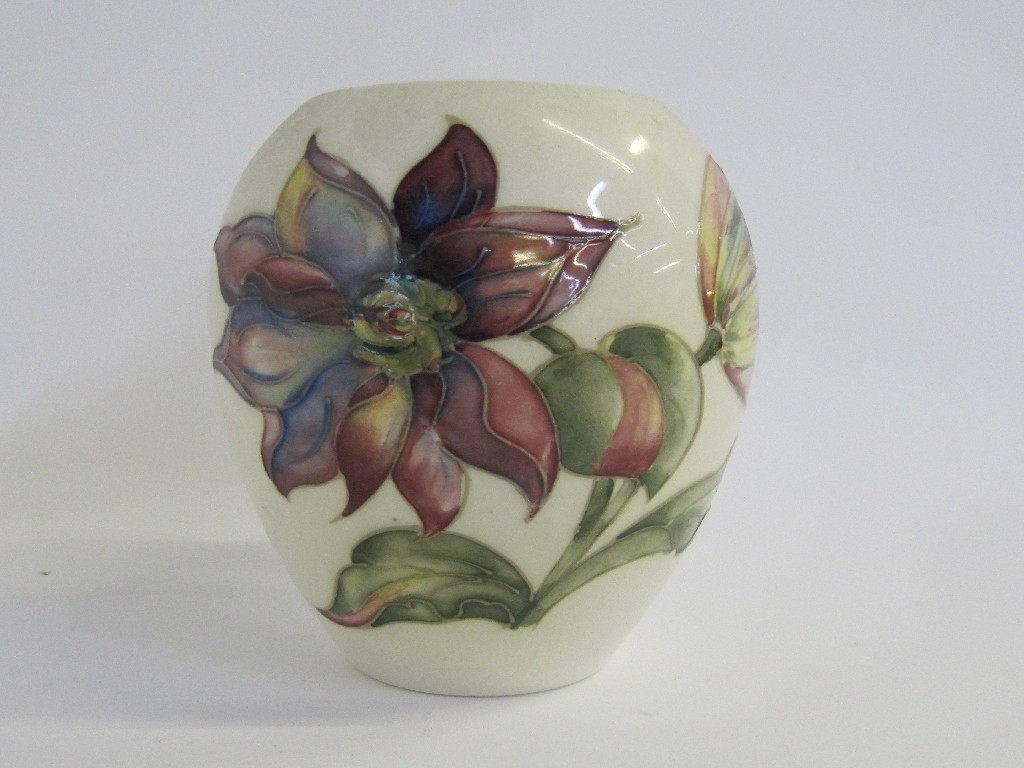 Appraisal: Moorcroft vase the white ground with pink purple flowers