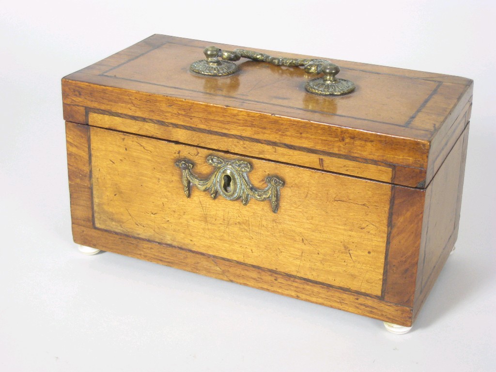 Appraisal: A th Century small rectangular mahogany Tea Caddy with three