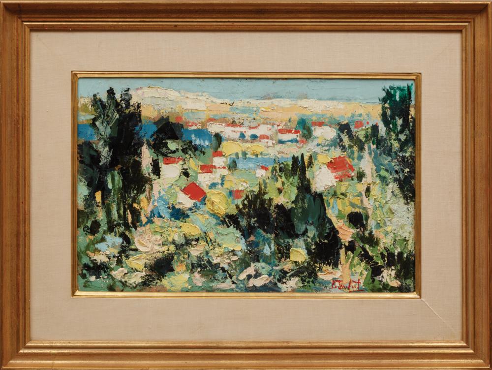 Appraisal: Bertoldo Berto Taubert Italian French - Le Village Fleuri oil