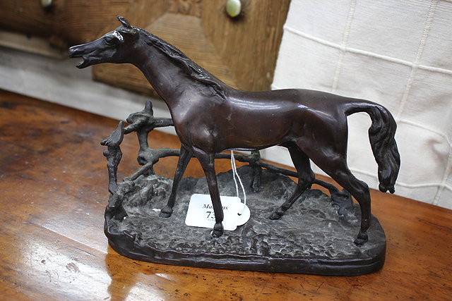 Appraisal: R J MENEN - A bronze statue of a horse