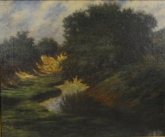 Appraisal: EDWARD MITCHELL BANNISTER American - LANDSCAPE WITH STREAM oil on