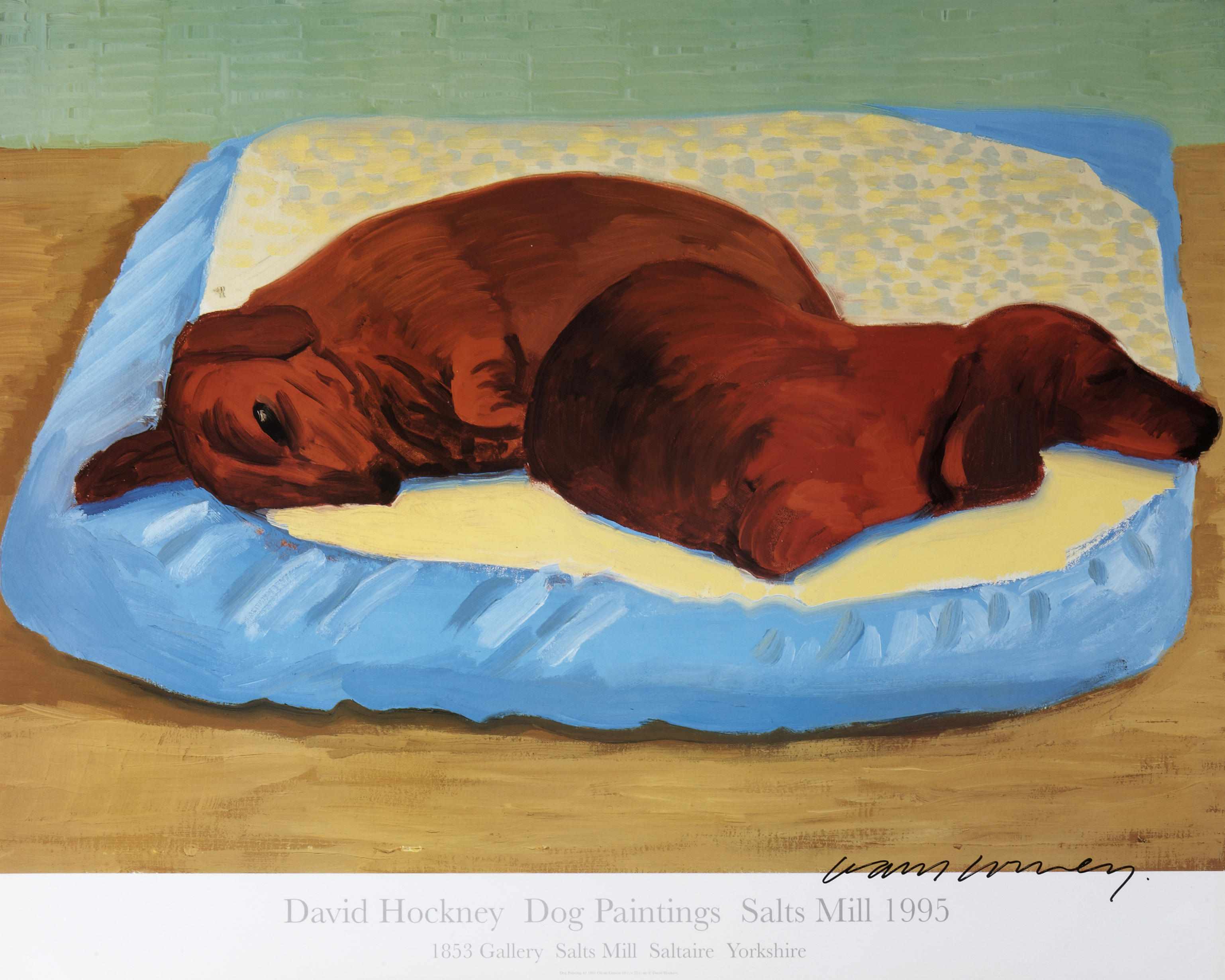 Appraisal: David Hockney British born David Hockney Dog Paintings Salts Mill