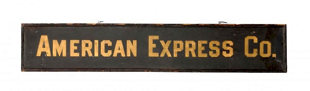 Appraisal: American Express Co Wooden Advertising Trade Sign This single sided