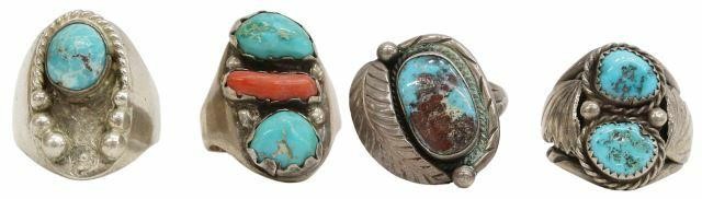 Appraisal: lot of Native American silver content unknown coral and turquoise