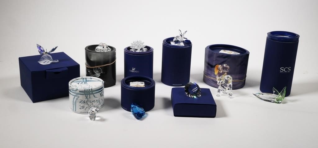 Appraisal: Group of Swarovski crystal Animal and other figurines Includes a