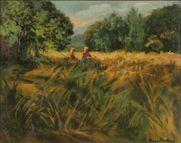 Appraisal: Mary Bartlett Pillsbury Weston American - farming landscape with two