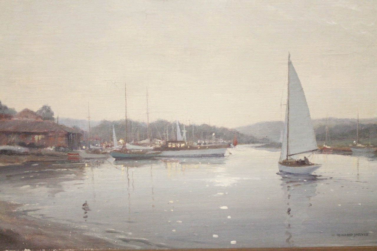 Appraisal: William Howard Jarvis - Boat drying sails with further boats