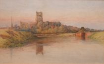 Appraisal: Charles Thowell British th Century Landscape with a Distant Abbey