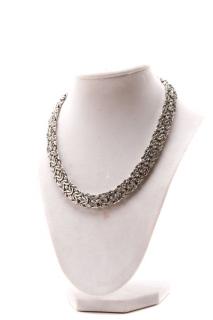 Appraisal: k White Gold Byzantine Style Necklace A k white gold