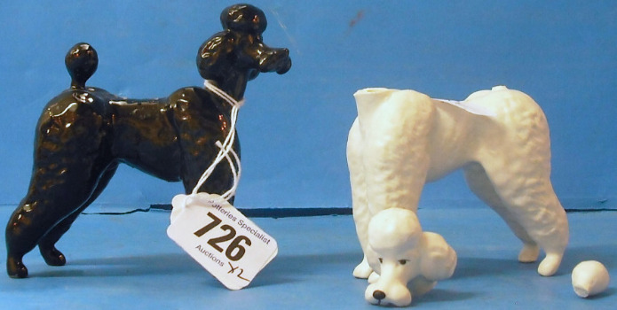 Appraisal: Beswick small Dogs White Poodle matt and Black Poodle