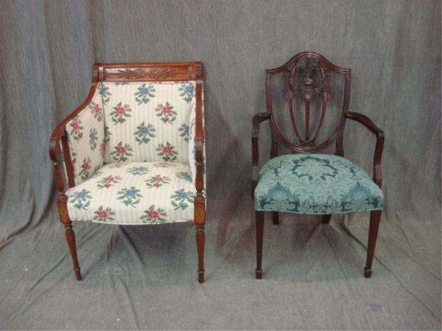 Appraisal: Shield Back Chair together with an Arm Chair From a