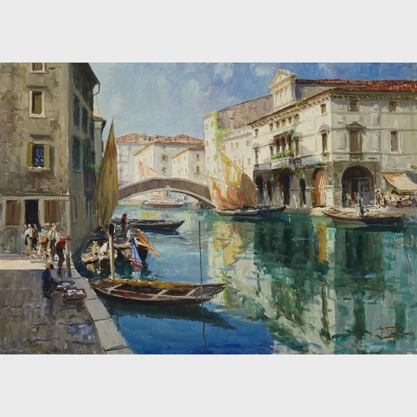 Appraisal: Italian th Century VENICE SCENE Italian Oil on canvas indistinctly