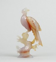 Appraisal: Banded Agate Bird Opalescent banded agate with warm striations carved