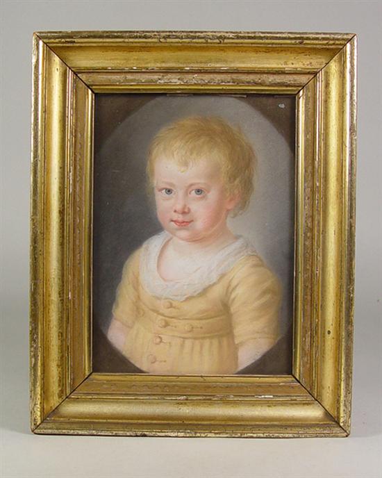 Appraisal: Anonymous Pastel of Young Boy Circa Nicely executed pastel of