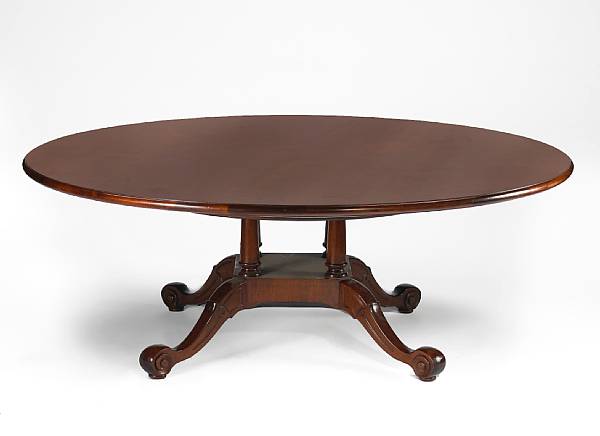 Appraisal: A Regency style mahogany expanding circular dining table height in