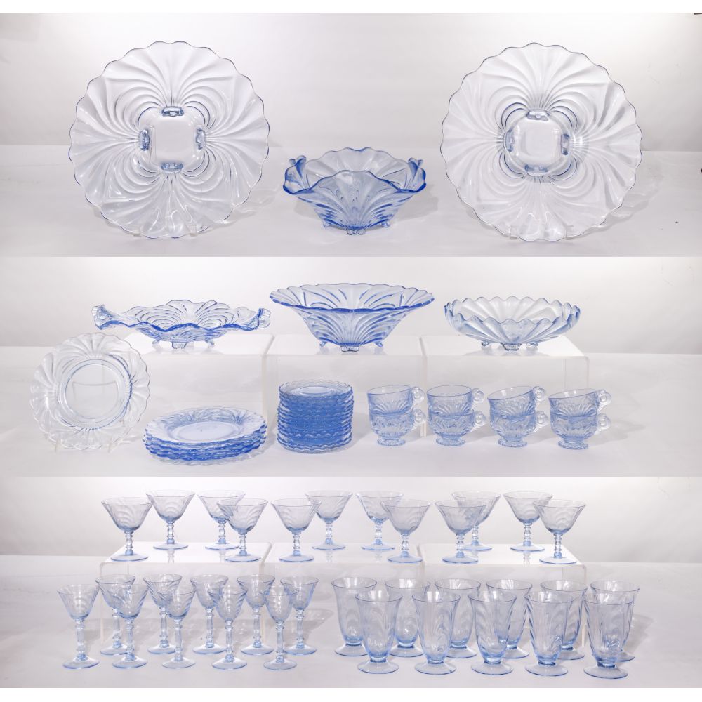 Appraisal: CAMBRIDGE CAPRICE BLUE GLASS DISHWARE ASSORTMENTApproximately items including plates cups