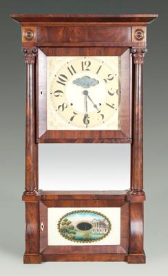 Appraisal: Classical mahogany shelf clock full tapered columns with carved capitals