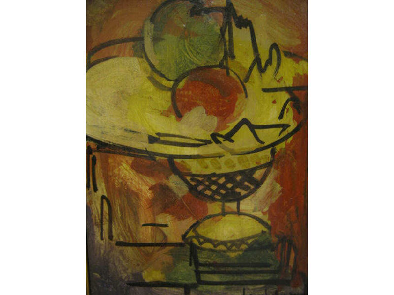 Appraisal: HANS HOFMANN GERMAN AMERICAN - Still life with fruit oil