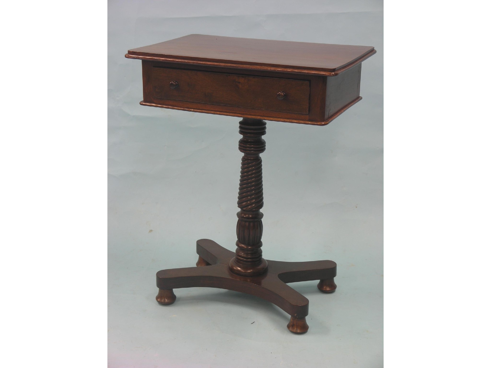 Appraisal: A Victorian-style mahogany side table rectangular-top with single frieze drawer