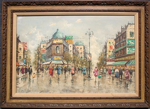 Appraisal: DEVITY STUDIOS PARISIAN STREET SCENE Oil Canvas '' x ''