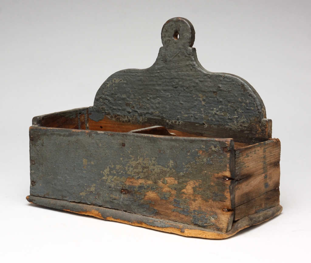 Appraisal: AMERICAN HANGING WALL BOX Second half- th century Divided box