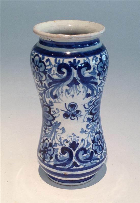 Appraisal: Sale Lot A Continental Blue and White Porcelain Vase Height