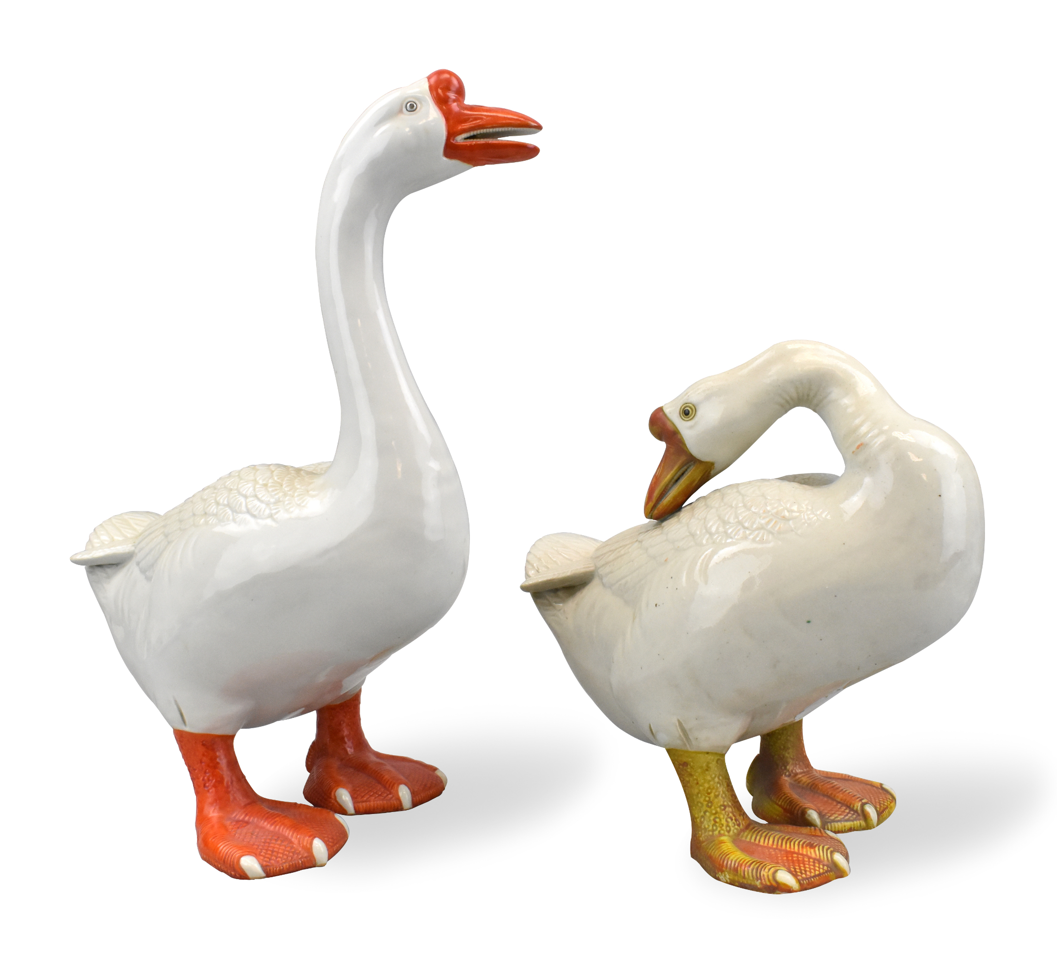 Appraisal: A pair of Chinese white glazed goose figures th Century