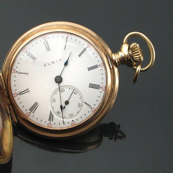 Appraisal: A gemset and k gold hunting case pocket watch with