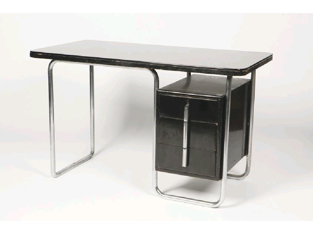 Appraisal: MARCEL BREUER A MODERNIST CHROME STEEL AND EBONISED TIMBER DESK