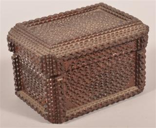 Appraisal: th th century Tramp Art Trinket Box - h x