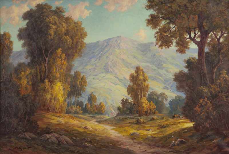 Appraisal: 'California Landscape'' verdant mountain landscape oil on canvas '' H