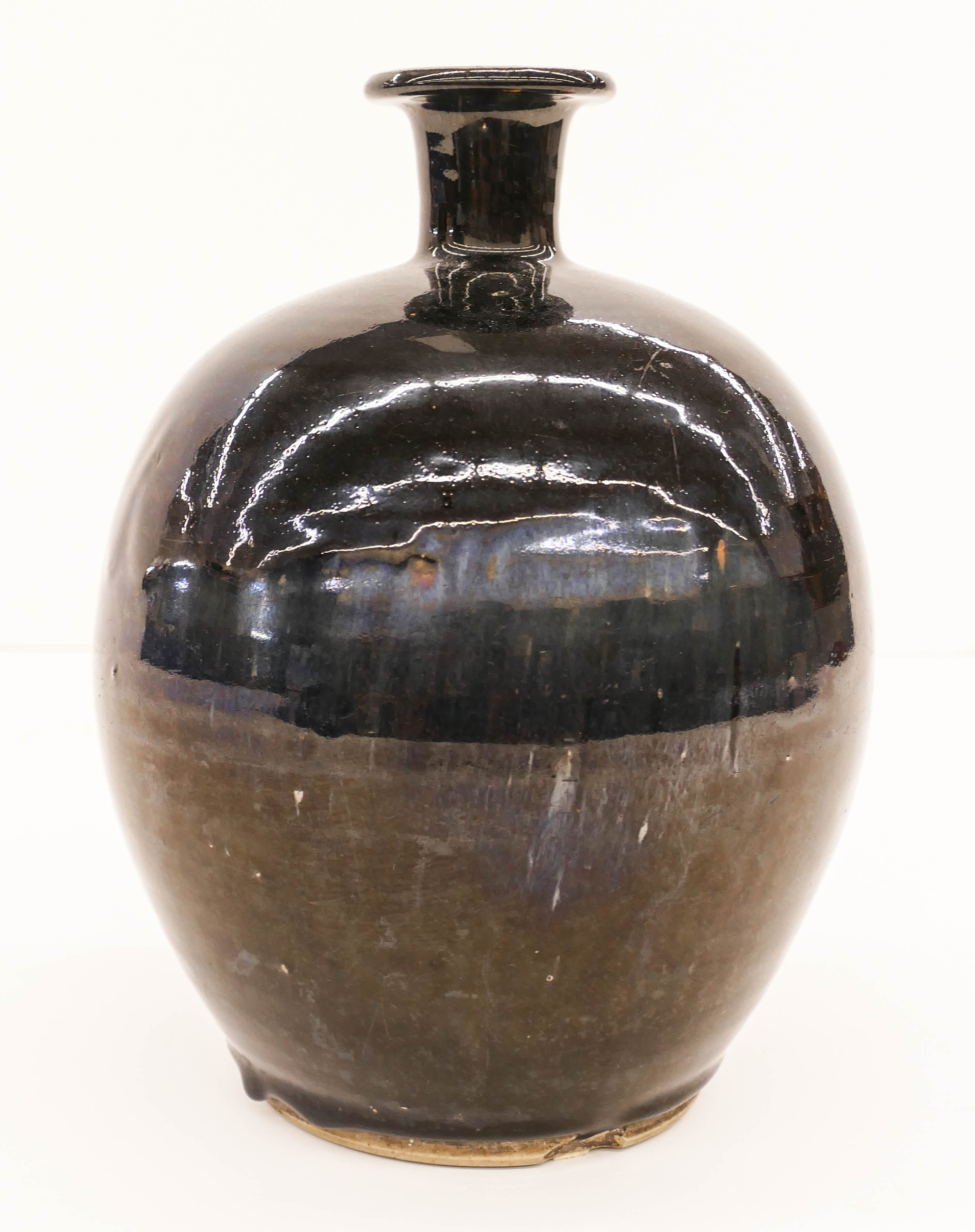 Appraisal: Chinese Qing Henan Black Large Bottle ''x '' A bottle