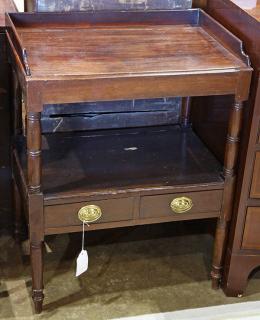 Appraisal: Federal style mahogany wash stand circa having a rectangular top