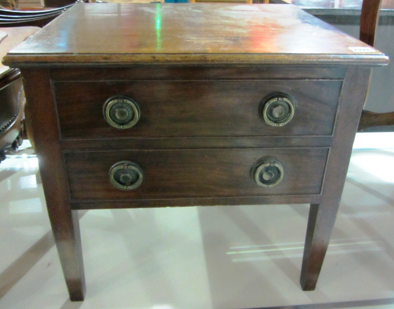 Appraisal: A th century mahogany lift top commode with two faux