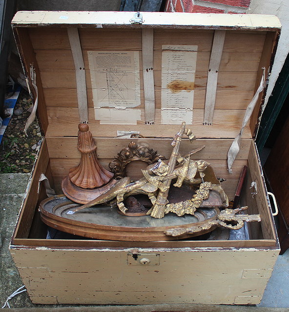 Appraisal: AN EARLY TH CENTURY DOME TOPPED TRUNK together with a