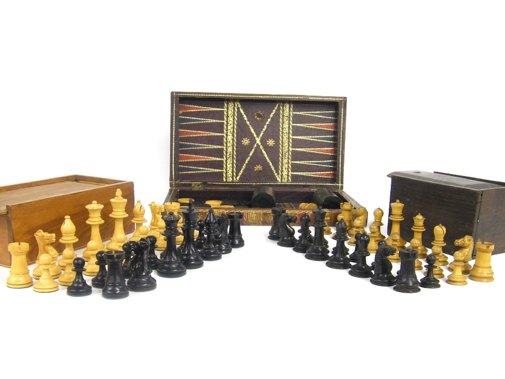 Appraisal: Mixed lot to include folding leather games board containing a