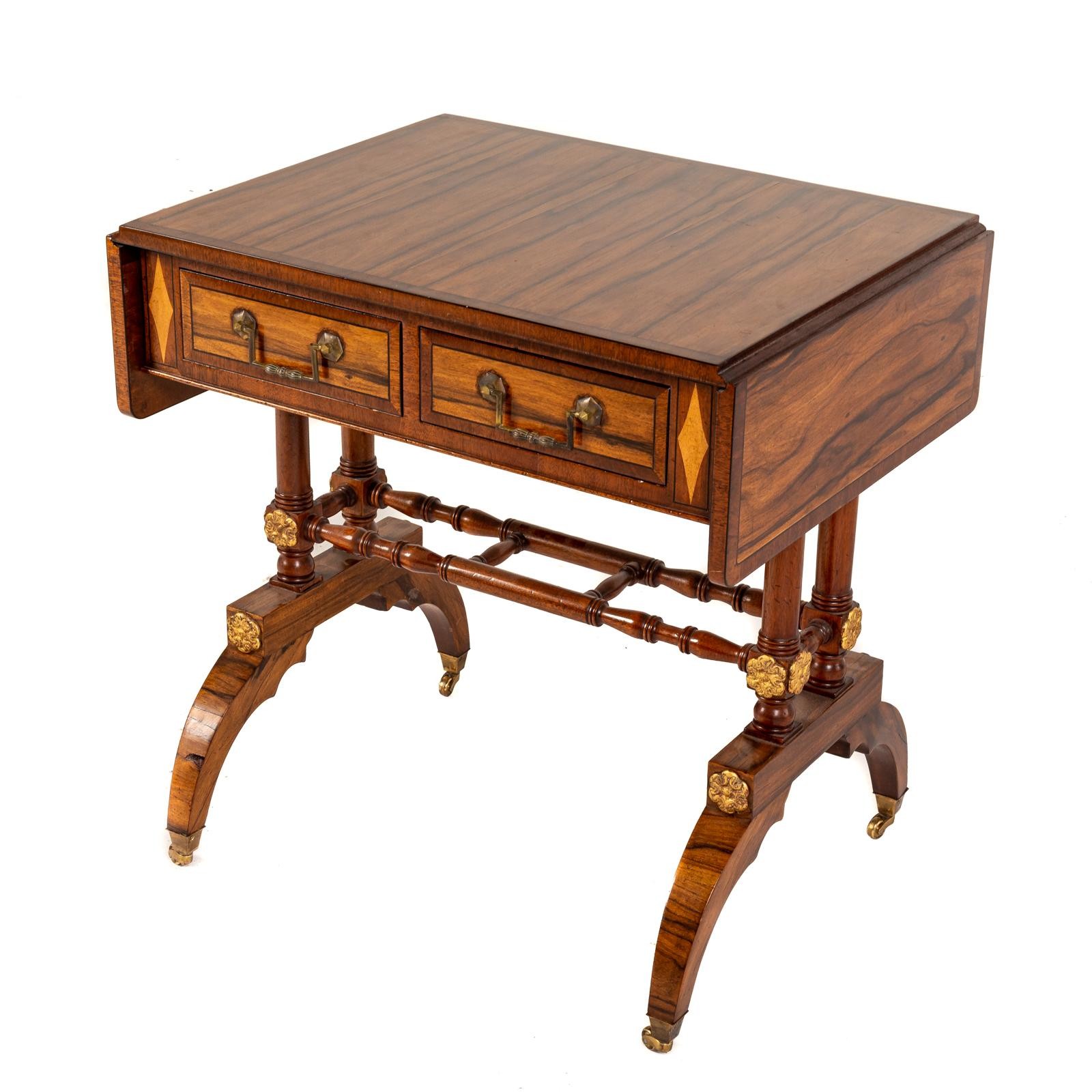 Appraisal: BURTON-CHING REGENCY STYLE ROSEWOOD TABLE th century made by Burton-Ching