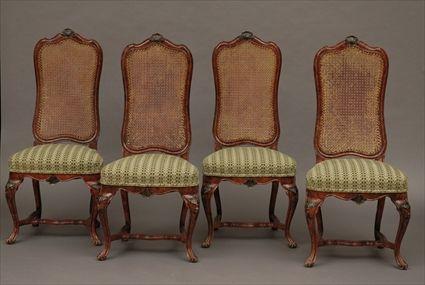 Appraisal: Set of Four Red Lacquer Side Chairs