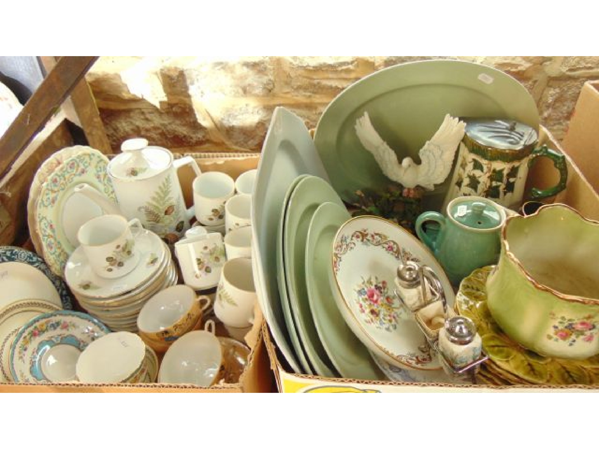 Appraisal: A quantity of ceramics including Bavarian coffee wares with printed