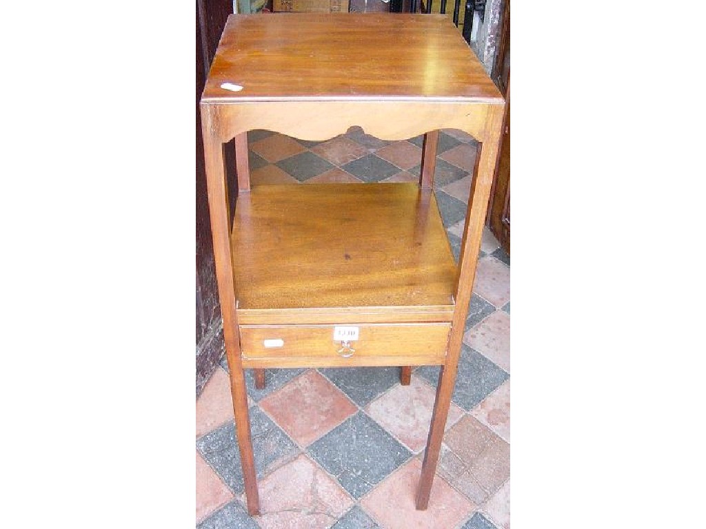 Appraisal: A Georgian mahogany washstand of square cut form fitted with