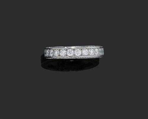 Appraisal: BRILLIANT-CUT DIAMOND RING F LOHRI Platinum Elegant wedding band model