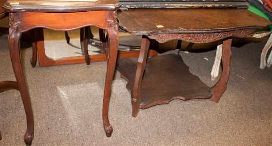 Appraisal: Cherrywood mirror Louis XV style mahogany side table and a