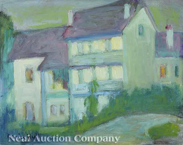 Appraisal: Marie Atkinson Hull American Mississippi - Moonlit Houses oil on