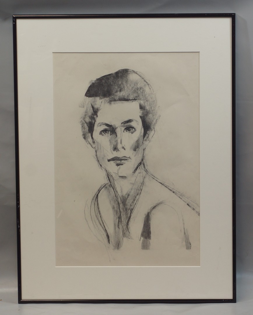 Appraisal: Tom Bostelle American PA - charcoal on paper Portrait of