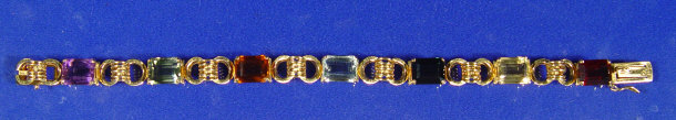 Appraisal: ct gold bracelet set with semiprecious stones