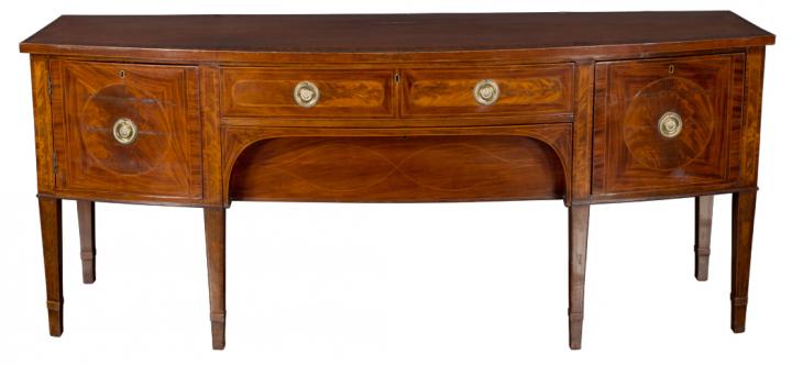 Appraisal: George III Inlaid Mahogany and Satinwood Sideboard Late th century