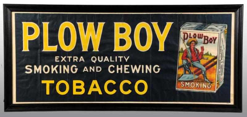 Appraisal: Plow Boy Tobacco Advertising Sign on Paper Description Nice depiction