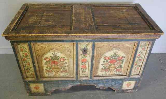 Appraisal: Antique Paint Decorated Austrian Trunk From a Stamford CT estate