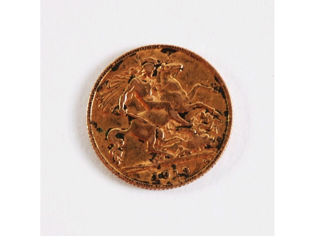 Appraisal: GEORGE V GOLD HALF SOVEREIGN EST -