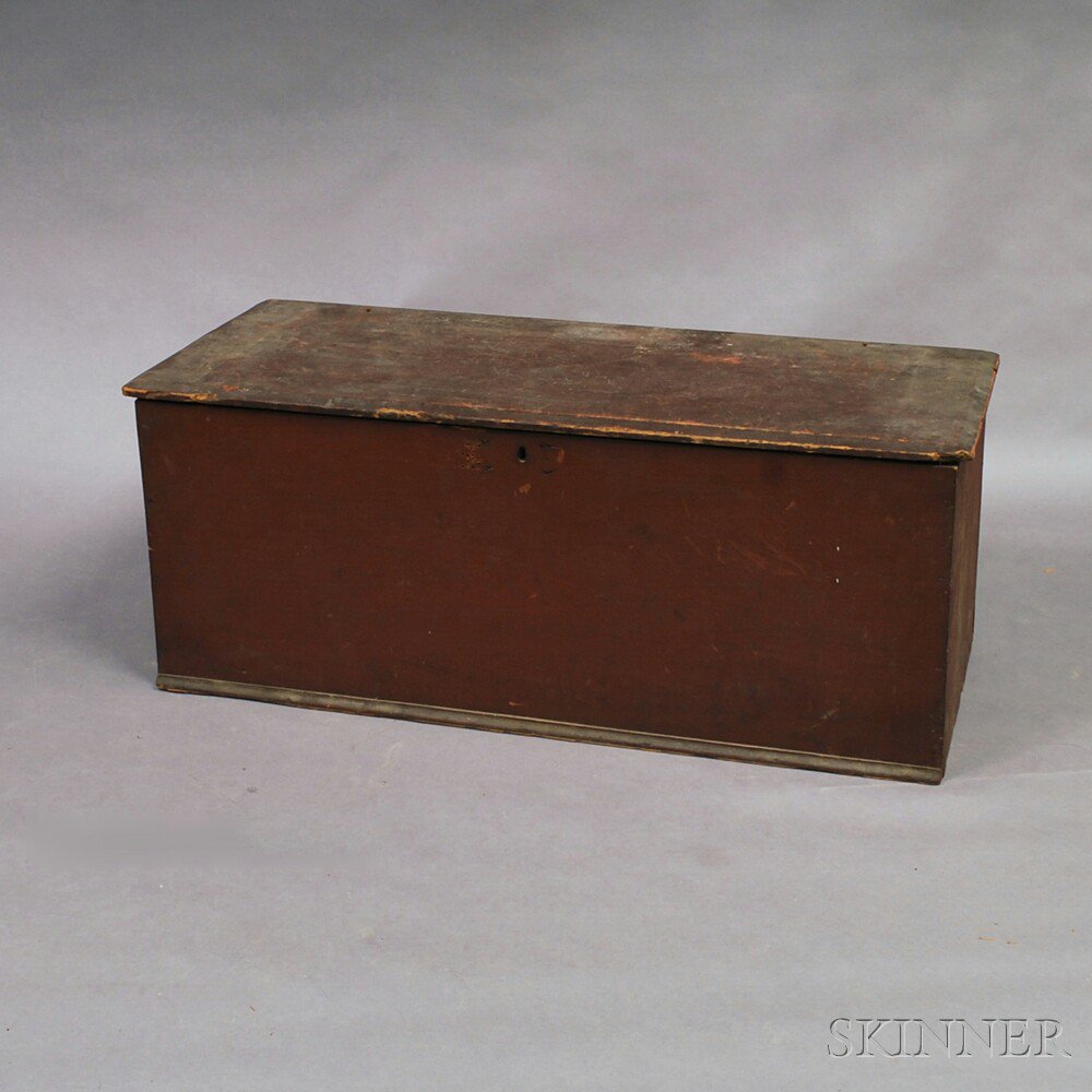 Appraisal: Red-painted Pine Blanket Chest New England late th early th